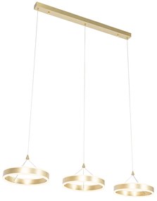 Lampa wisząca mosiądz prostokątna w komplecie z LED 3-stopniowy ściemniacz 3-światła - LyaniDesignerski Oswietlenie wewnetrzne