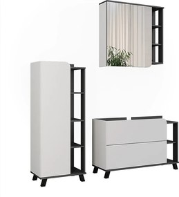 Zestaw mebli łazienkowych antracyt/biały 100x35x65 karen