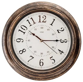Zegar ścienny Ø 40 cm, 1xAA, brązowo-biały