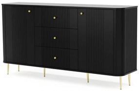 Komoda z szufladami Vesper 160 cm - czarny / złote nogi