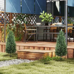 HOMCOM Zestaw 2 sztuk Sztucznych Roślin, Cyprysów z 831 Liśćmi, Wielofunkcyjne, Zielony