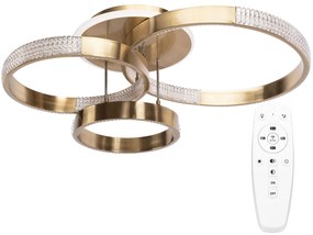 Lampa sufitowa nowoczesna LED G004-C Złota Szczotkowana z pilotem