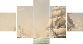 Obraz - Fitz Henry Lane, The United States Frigate President Engaging the British Squadron, reprodukcje (125x70 cm)