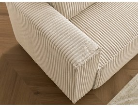 Jasnobrązowa sztruksowa rozkładana/ze schowkiem sofa 244 cm Chelsea – Bobochic Paris