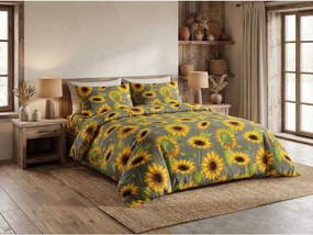 PrzytulneMieszkanie.pl PrzytulneMieszkanie.pl Pościel bawełniana SUNFLOWER szara Rozmiar pościeli: 70 x 90 cm | 140 x 200 cm