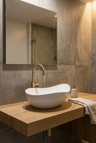 Umywalka biała ceramiczna kształcie o nieregularnym B2-S03