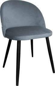 Krzesło Colin na metalowych nogach – nowoczesne i tapicerowane : Kolor nogi - Czarna stożek, Kolor tkaniny - VELVET - BL06, Typ siedziska - Siedzisko obrotowe 180° - z powrotem, Typ tkaniny - Velvet