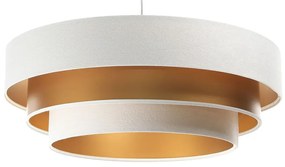 Biało-złota okrągła lampa wisząca welurowa - S442 M7-R94