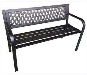 Czarna parkowa ławka ogrodowa z oparciem - Happy 4X