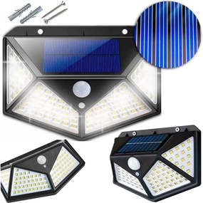 Lampa solarna z czujnikiem ruchu i zmierzchu - 100 led zewnętrzna ścienna