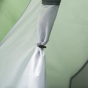 Namiot tunelowy dla 3-4 osób 190T Kemping Włókno szklane Ciemnozielony Przestronny i komfortowy | Aosom PL