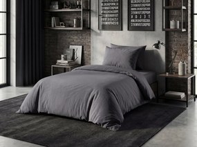 PrzytulneMieszkanie.pl PrzytulneMieszkanie.pl Bawełniana pościel CALMORA ciemnoszara Rozmiar pościeli: 2 szt 70 x 90 cm | 160 x 220 cm