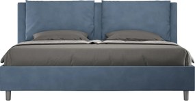 Łóżko bez stelaża tapicerowane 180x210 microfibra Niebieski Antea