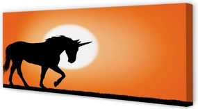 Zdjęcie na płótnie Zachód Słońca z Jednorożcem
