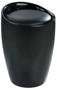 Pufa CANDY BLACK - kosz na pranie, 2w1, WENKO