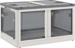 HOMCOM Pojemnik na przechowywanie 69L z kółkami Skrzynia z dostępem z 5 stron Biała przestrzeń magazynowa | Aosom PL