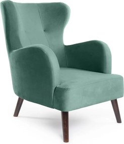 Miętowy aksamitny fotel typu uszak Noemye – Bonami Selection