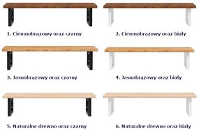 Naturalne drewno półka 100x50 czarne uchwyty - Bafo