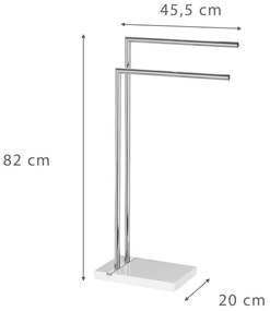 Stojak na ręczniki NOBLE WHITE - 2 ramienny, chromowany, WENKO