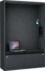 Szafa akustyczna do biura i szkoły Sally MentalBox, 115 x 40 x 185 cm, antracyt/ciemnoszary