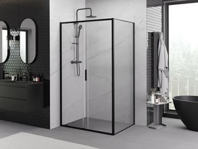 Mexen Exo kabina prysznicowa rozsuwana 100 x 80 cm, transparent, czarna - 8151-100-080-70-00