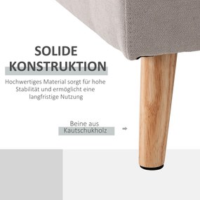 HOMCOM Sofa narożna 3-osobowa, w wyglądzie lnu, Chaiselongue odwracalne, 193x136x85 cm, Jasnoszary | Aosom PL