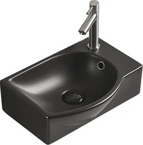 Mexen Mista umywalka nablatowa lewa 40 x 28 cm, czarna mat - 22174085L