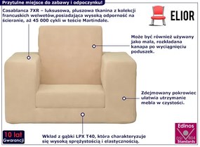 Kremowy fotel dziecięcy z pluszowym pokrowcem - Hring 3X