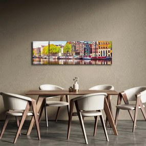 Obraz - Tańczące domy, Amsterdam (170x50 cm)