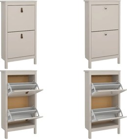 Wąska szafka na buty Madrid z 2 półkami, kaszmir mat