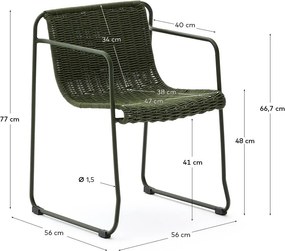 Zielone metalowe krzesło ogrodowe Maurina – Kave Home