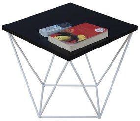 Kwadratowy stolik druciany czarny + biały - Mokita 5X