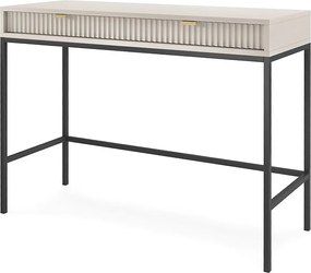 Toaletka: 2 szuflady, kaszmir, stelaż czarny, 104 x 78 x 50 cm, uchwyty złote