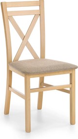 Drewniane krzesło z tapicerowanym siedziskiem Dariusz dąb sonoma