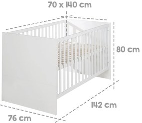 Białe łóżeczko 70x140 cm Lilo – Roba