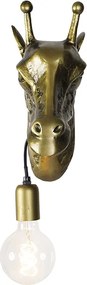 Vintage Lampa ścienna mosiądz - Zwierzę Żyrafa