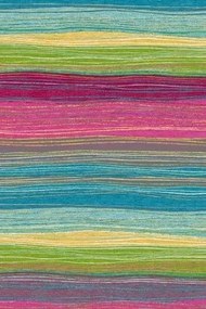 Dywan Agnella Funky Top DOR szmaragd - tęczowe paski 100x170 Prostokąt