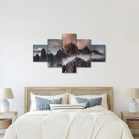 Obraz - Włoskie Dolomity ukryte we mgle (125x70 cm)