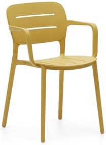 Żółte plastikowe krzesło ogrodowe Morella – Kave Home