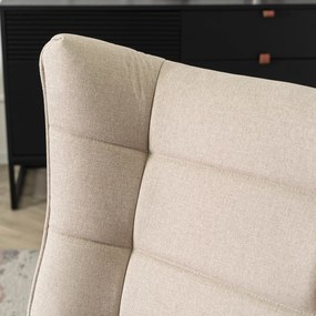 Fotel Bujany na Biegunach Uszak Wypoczynkowy JACKSON Beżowy do Salonu Nowoczesny