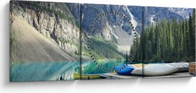 Obraz - Moraine Lake (z zegarem) (90x30 cm)