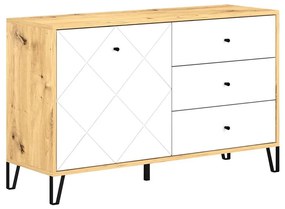 Komoda SULA dąb artisan/biała