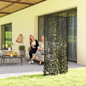 Outsunny Parawan 65 x 130 cm Wolnostojący Wiszący, Dekoracyjna Osłona z Metalu, Czarny | Aosom PL