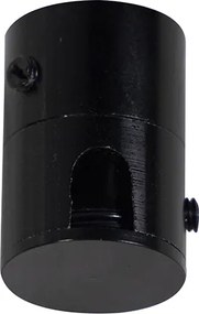 Lampa wisząca czarna z brązowo-beżowym kloszem 35 cm 3-punktowa - Cava