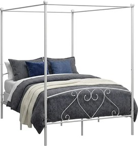 Białe metalowe łóżko małżeńskie 200x200 cm H5-F30