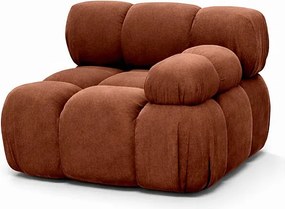 Moduł boczny do systemu modułowego, tkanina welur Salvador, Ciemnobrązowy, Prawy, Selia