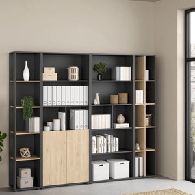 Dwudrzwiowy regał biurowy Sign 80 jackson hickory/szary mat