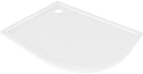 Mexen Flow brodzik półokrągły asymetryczny slim lewy 100 x 80 cm, biały połysk - 46Q108010L