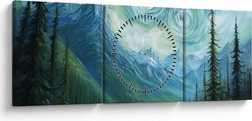 Obraz - Krajobraz z nutą Van Gogha (z zegarem) (90x30 cm)