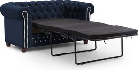 Niebieska aksamitna rozkładana sofa 148 cm York Blik – Ropez
